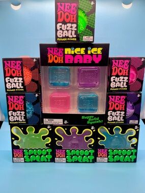NeeDoh Nice Ice Baby 4-Pack – Super Solid Squish Sensory Fidget Toys